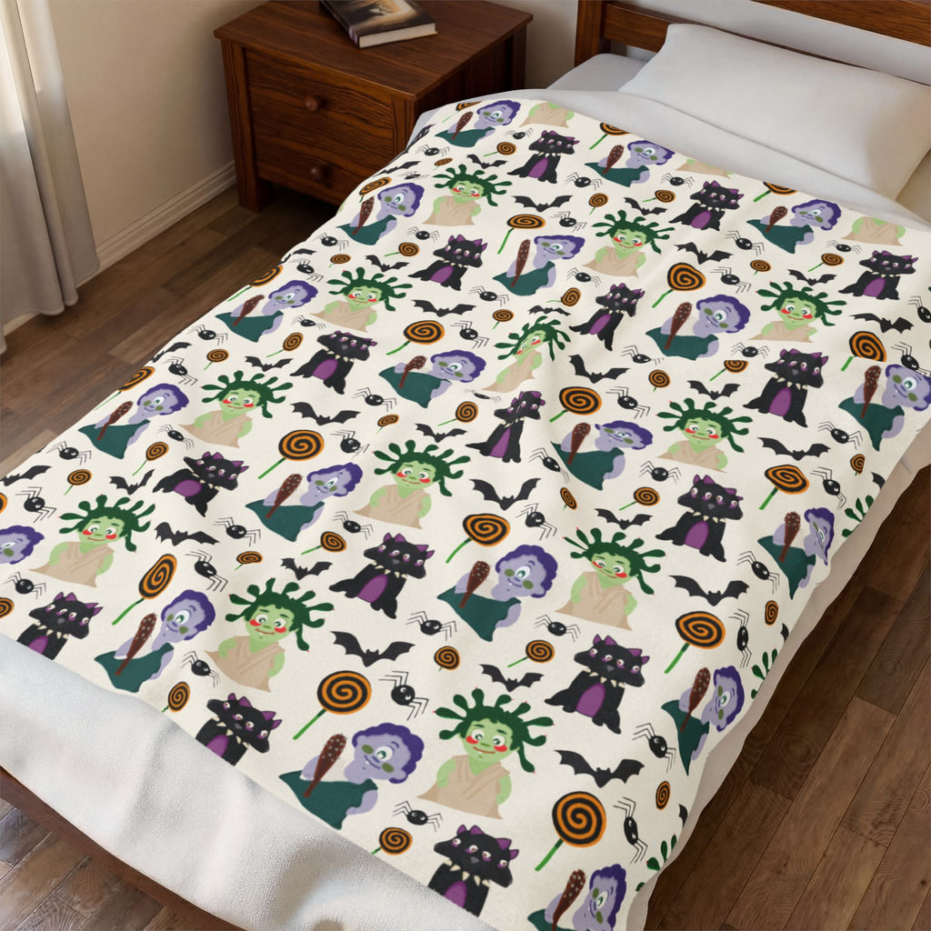 Halloween Monsters Velveteen Plush Blanket