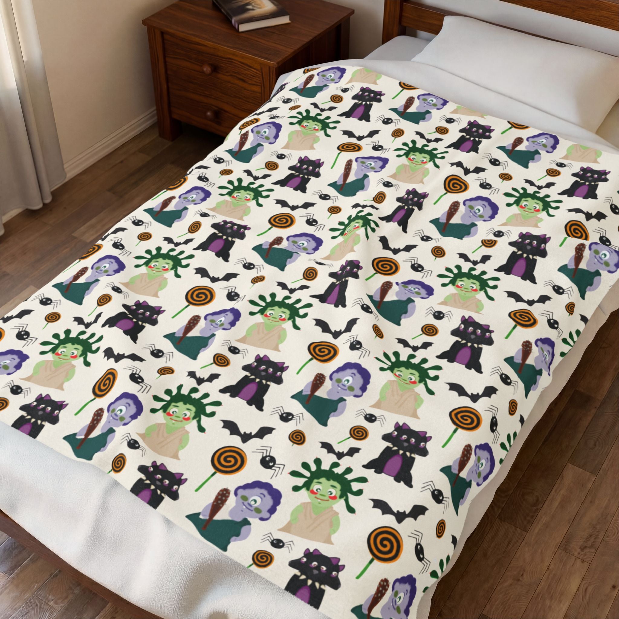 Halloween Monsters Velveteen Plush Blanket