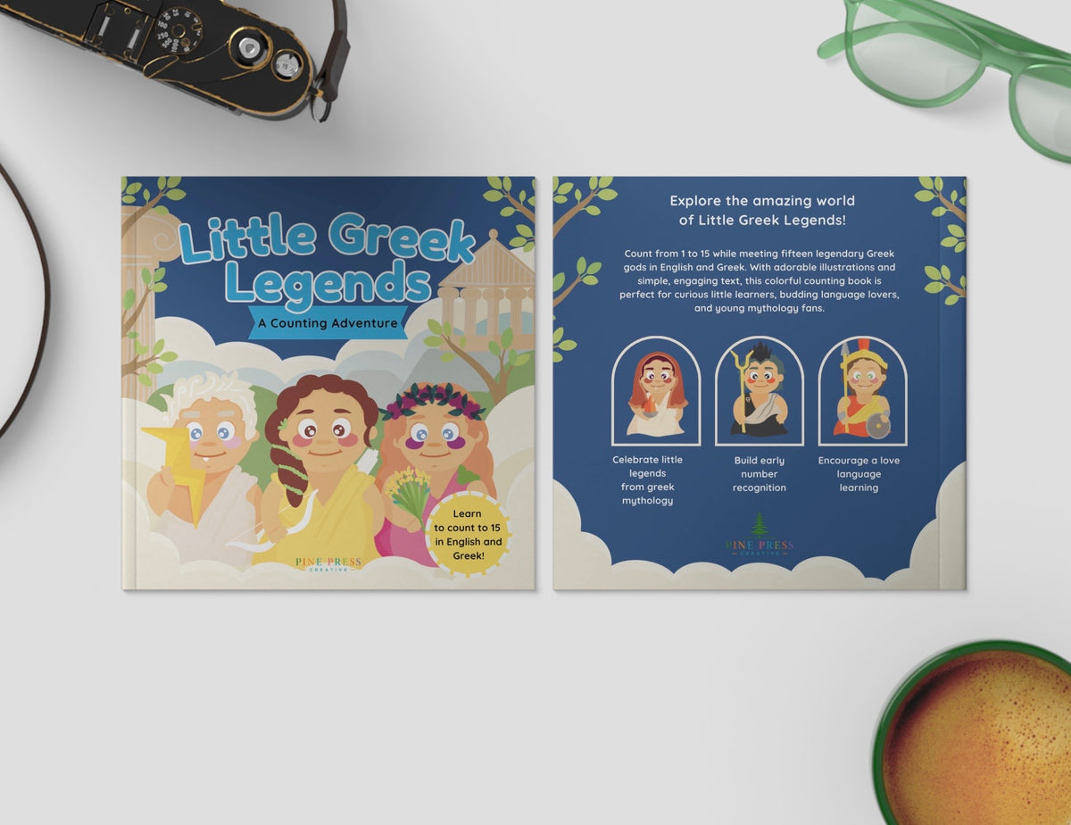 Little Greek Legends, English - Greek Counting Book, Ages 2-5