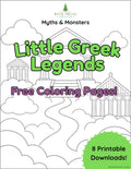 FREE Little Greek Legends Myths & Monsters Coloring Pages (Printable PDF)