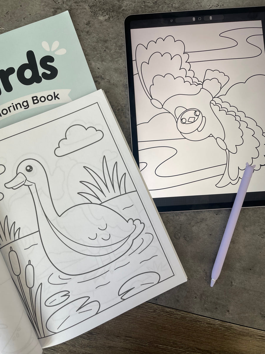 From digital sketches to printed pages ready for little hands to color 🐦✏️ A little peek behind the scenes of the Birds Coloring Book.