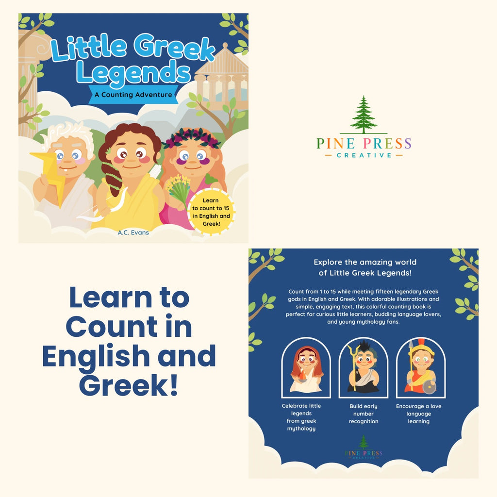 Little Greek Legends, English - Greek Counting Book, Ages 2-5